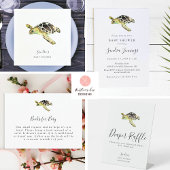 Zee Turtle Baby shower Waterverf Minimal Papieren Bordje