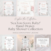 Cute Sea Coastal Baby Shower Books for Baby Informatiekaartje