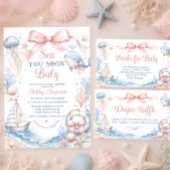Kuststrand Baby Shower Bedankt Ronde Sticker