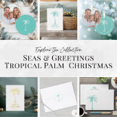 Tropical Palm Seas & Greetings Christmas Photo Keramisch Ornament