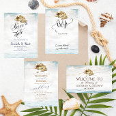 Waterverf zeeschelpen, Zee bruiloft RSVP Kaart