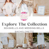 Seashells en Wedding Bells Coastal Bachelorette Kaart