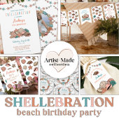 Seashells Girls Verjaardag Beach Party Papieren Bordje