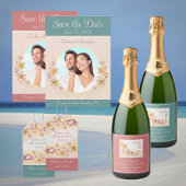 Sekells en Aqua Colored Accents Wedding Program Kaart
