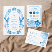 Blauw gestreepte kuststrook Pas getrouwd Trouw ach Wandkleed (Personaliseer de collectie van deze zelfstandige maker.)