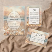 Seaside Sparkle en Sunset Dreams Trouwen Kaart (Personaliseer de collectie van deze zelfstandige maker.)