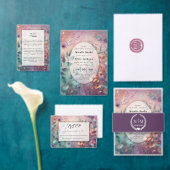 Geheime tuin in avondgloed bruiloft save the date (Personaliseer de collectie van deze zelfstandige maker.)