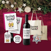 Retro  Santa Claus Sleigh rendieren Wit Satijnen Lint