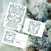 Blauw-groen Art Nouveau Bruiloft Menu