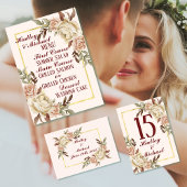 Waterverf Peonies Wedding Bedankkaart