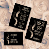Beige-on-Black Streamline Moderne bruiloft Programmakaart