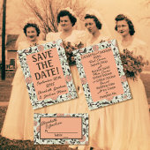 Perzik, Groen, en Bruin Chintz Huwelijk Kaart