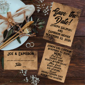 Bruine walnoot Burl Save-the-Date Briefkaart