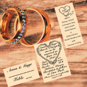 Sepia-Toned Victoriaans Hart Bruiloft Kaart