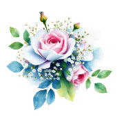 Elegant Blue Floral Beverage Menu Acryl Bord