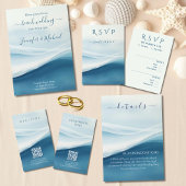 Serene Blue Abstract Wedding Servet