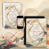 Serene rust Japans thema All In One Uitnodiging