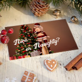 Sexy Kerstman Meisje bij de Kerstboom Medium Cadeauzakje