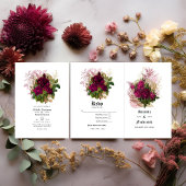 Blush Burgundy Gold Shabby Wedding Programma