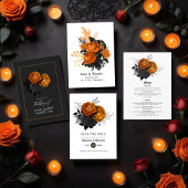 Uitnodiging tot Sinaasappel en Zwarte Gothic Weddi