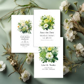 Tinten groene bloemen bruiloft menu