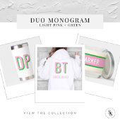 Licht Roze + Groen Monogram Bruidsmeisje Etui