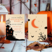 Spooky Halloween Graveyard Silhouette Party Kaart