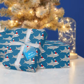 Schattigee haai in Santa Hat Dank je kaart (Personaliseer de collectie van deze zelfstandige maker.)