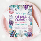 Ze is een Gem Geology Girl verjaardagsuitnodiging Kaart