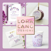 Roze Paarse Waterverf Ze is een Gem Verjaardag Ronde Sticker