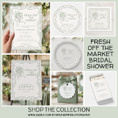 Whimsical groene verse bridal shower etiket