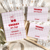 Kers Roze Gingham Kaarten & Cadeaus Verjaardag Poster