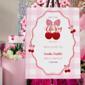 Kers Op Roze Strik Bruidsfeest Acrylaat Bord