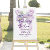 Lila strik Ze bindt het knoop Vrijgezellenfeest Wandkleed