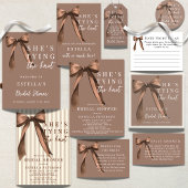 Mocha Brown Bow Recipe Request Bridal Shower Informatiekaartje