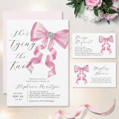 Recept Aanvraag Pink Bow Glam Vrijgezellenfeest Informatiekaartje