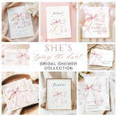 Romantisch Roze Bow Vrijgezellenfeest Datum Nacht  Informatiekaartje