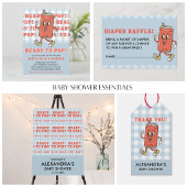 Ze staat op springen Dank je blauwe Gingham Cadeaulabel