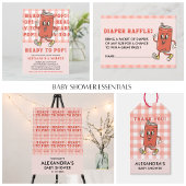 Retro Gingham Ze staat op springen Bedankt Vierkante Sticker