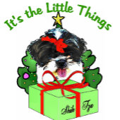 Shih Tzu Kerstmis Grosgrain Lint