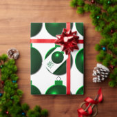 kerstballen: glimmend rood en groen met groet servetten (Personaliseer de collectie van deze zelfstandige maker.)