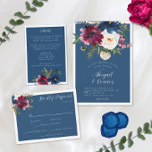 Betoverde Tuin Stoffig Blauw Bourgogne Marine All In One Uitnodiging