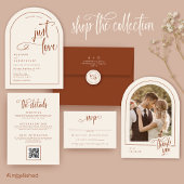 Beige Terracotta We doen bruiloft envelop afdichti Ronde Sticker