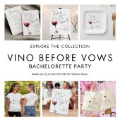 Vino Before Vows Bruidsmeisje Bachelorette Feest Tote Bag