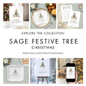Merry Christmas Tree Sage Script 2026 Kalender Feestdagenkaart