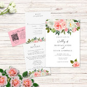 Blush Pink & Ivory Roos Garland Programmakaart