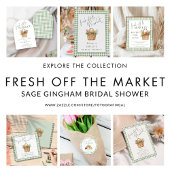 Gingham Fresh van het Market Script-Vrijgezellenfe Kaart