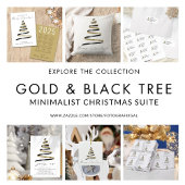 Trendy Artsy Tree Goud Zwart Naam Merry Grote Kerstsok