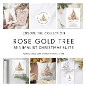 Minimalistisch Roos Gold Script Tree Vrolijk kerst Magneet