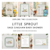 Little Sprout Gingham Baby Brain Shower Game kaart